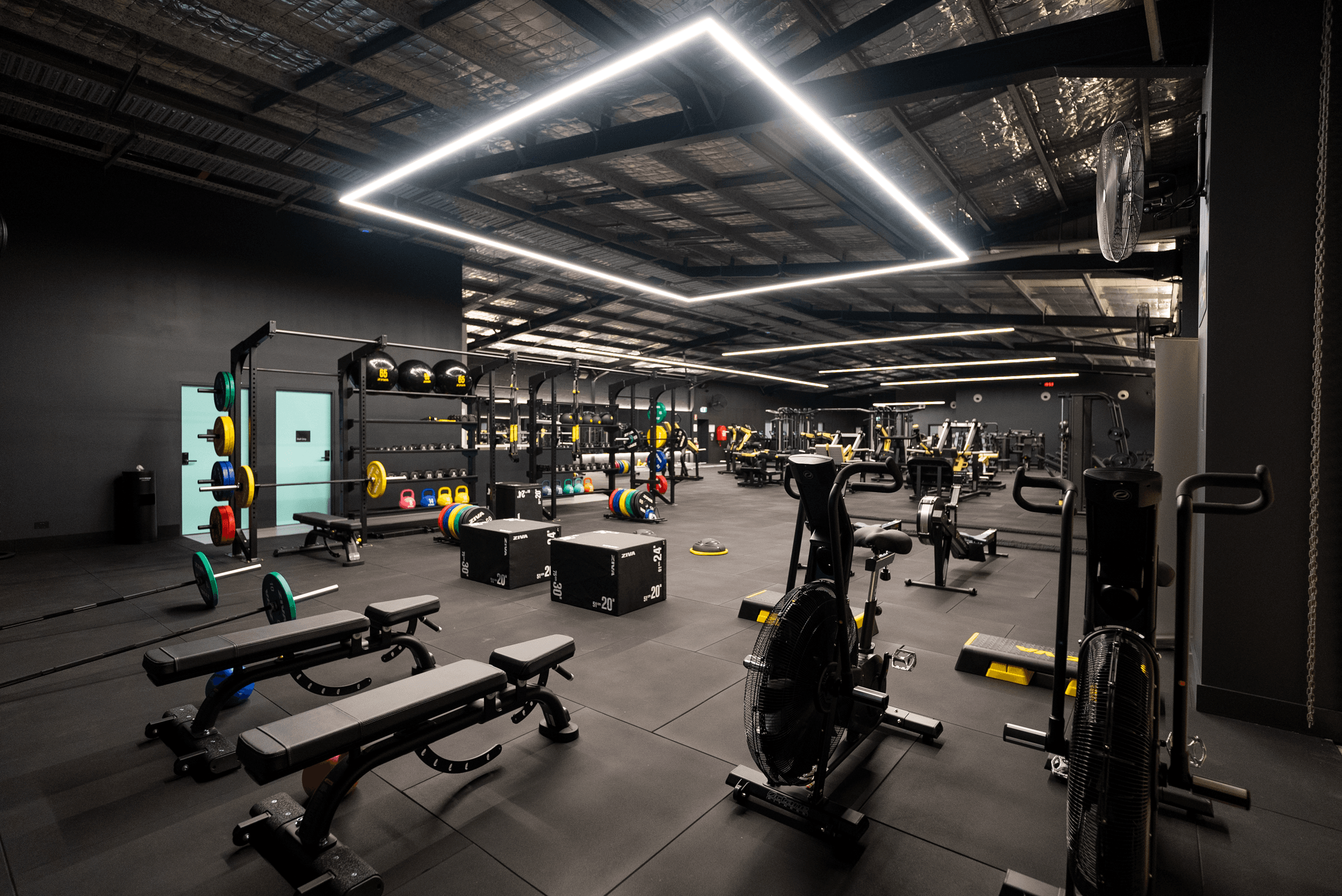 Premium gym floor and training equipment at Cube Fitness Hornsby
